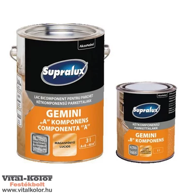 Supralux Gemini kétkomponensű magasfényű parkettalak 0,75l