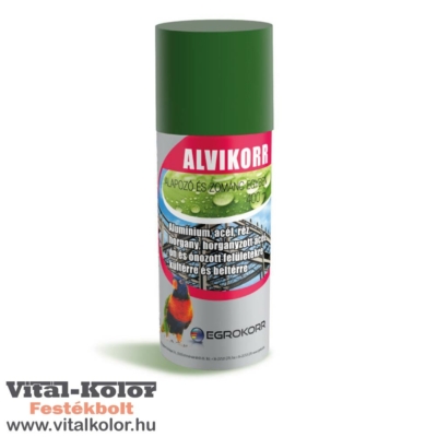Alvikorr alapozó és zománcfesték egyben  spray zöld ral 6010 színben 400 ml-es kiszerelésben