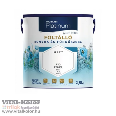 Platinum foltálló konyha és fürdőszoba beltéri falfesték 2,5l 