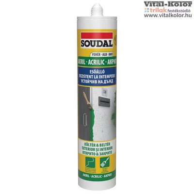 Soudal esőálló akril festhető fehér tömítő 280 ml