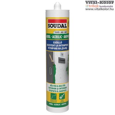 Soudal esőálló akril festhető fehér tömítő 280 ml