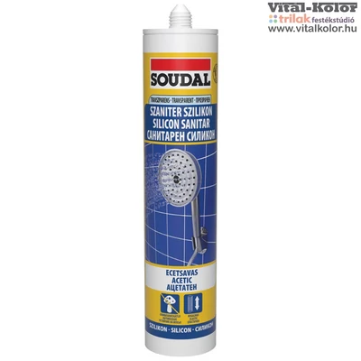 Soudal szaniter szilikon ecetsavas szintelen 280ml
