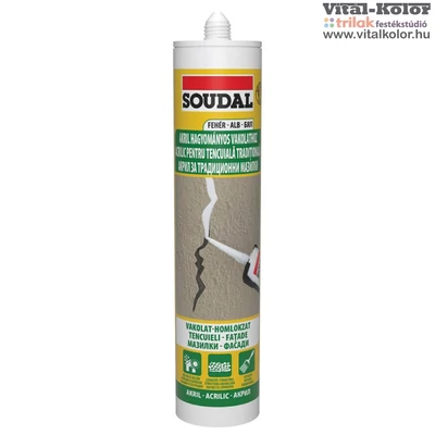 Soudal vakolatjavító akril tömítő fehér 280ml