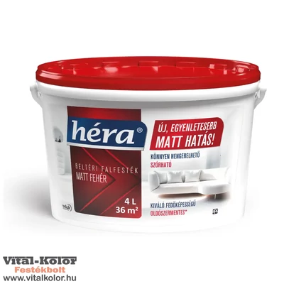 Héra piros tetős beltéri falfesték fehér 4l