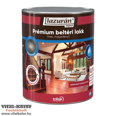 Lazurán Aqua Prémium beltéri lakk magasfényű  0.75l