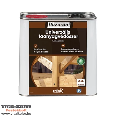Lazurán Univerzális oldószeres faanyagvédőszer 2.5l