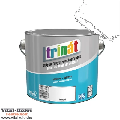 Trinát selyemfényű zománcfesték fehér 2.5L