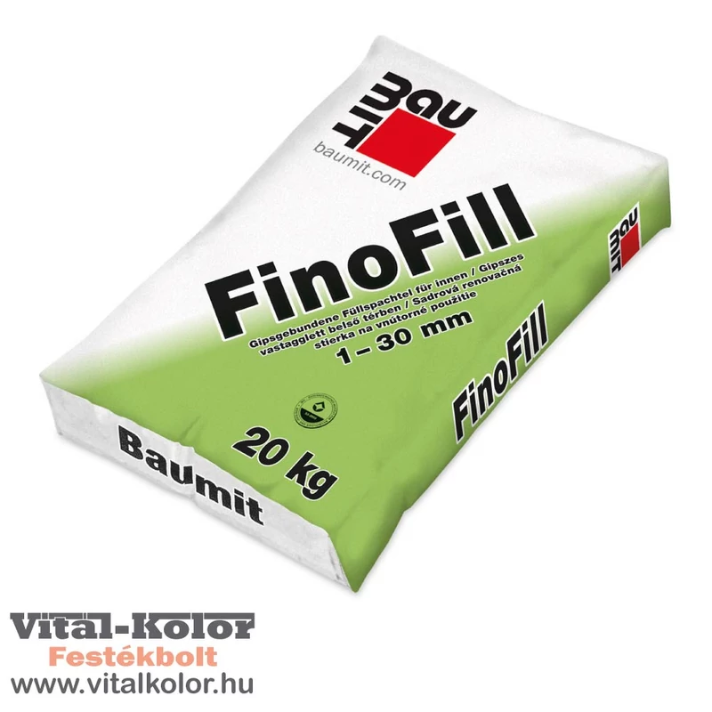 Baumit finofill beltéri gipszes vastagglett 0-30 mm-ig 20kg-os zsákos kiszerelésben 