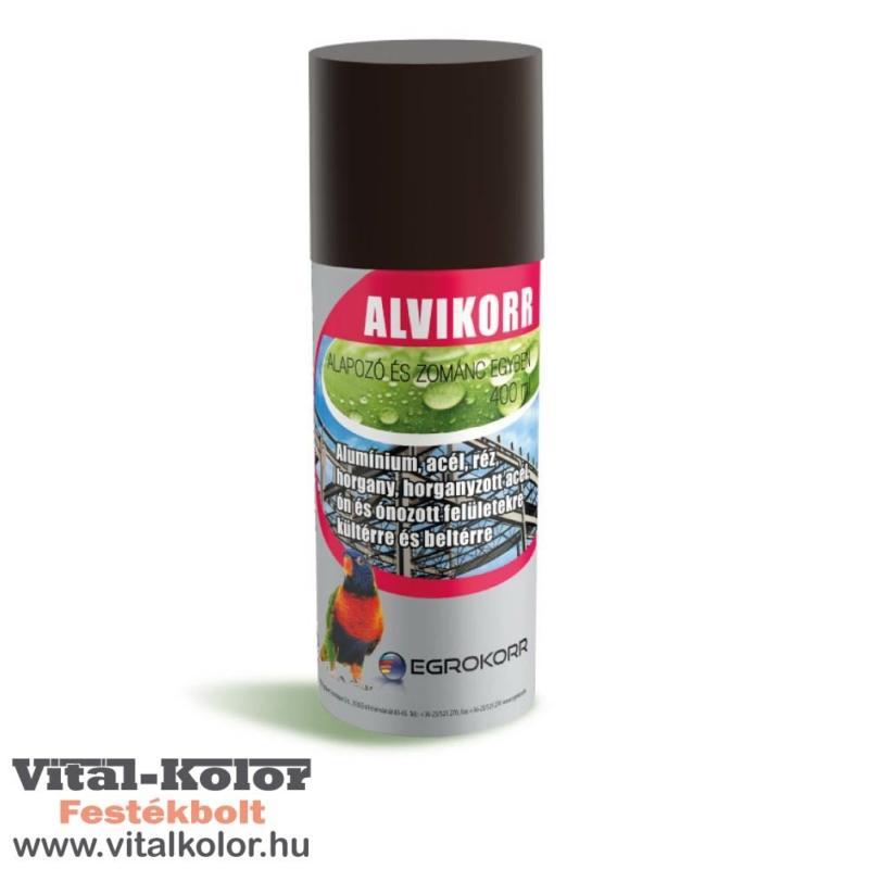 Alvikorr alapozó és zománcfesték egyben  spray barna ral 8017-es színben 400 ml-es kiszerelésben