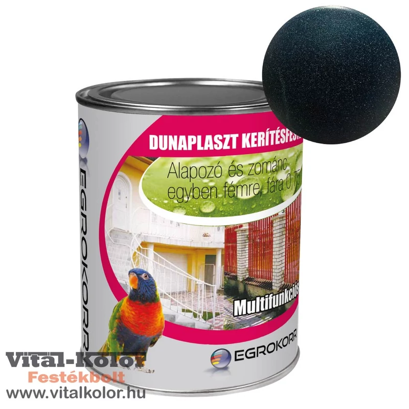 dunaplaszt kerítésfesték grafit kék színben 0,75 literes kiszerelésben