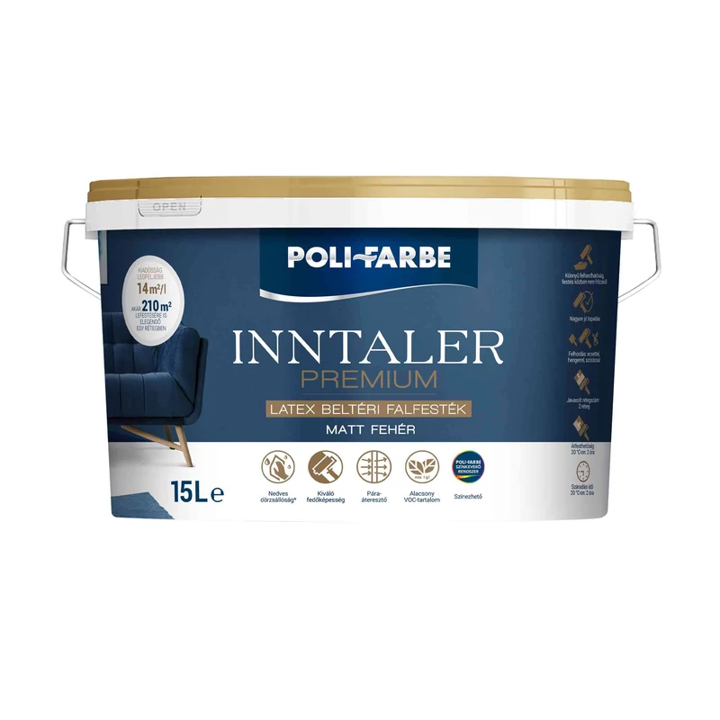 Poli-Farbe inntaler prémium 15 L-es latex alapú beltéri falfesték