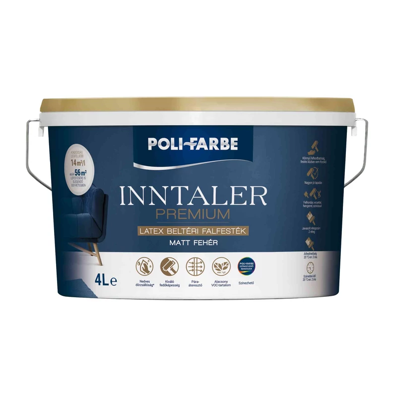 Poli-Farbe inntaler prémium 4 L-es latex alapú beltéri falfesték
