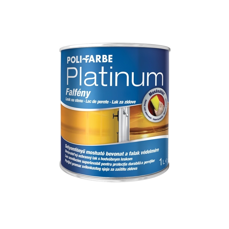 Poli-Farbe Platinum selyemfényű szintelen 1 L-es bevonat beltéri falakra 