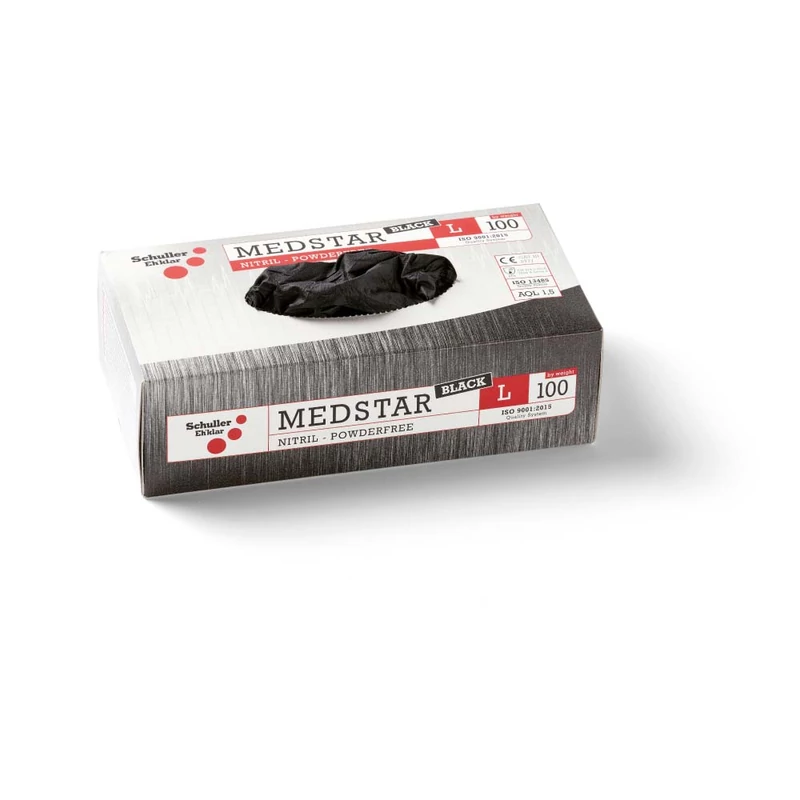 Schuller Medstar Black nitril kesztyű élelmiszerekhez 100db-os L
