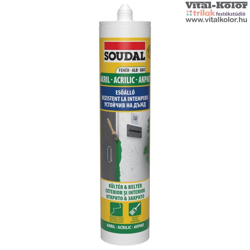 Soudal esőálló akril festhető fehér tömítő 280 ml