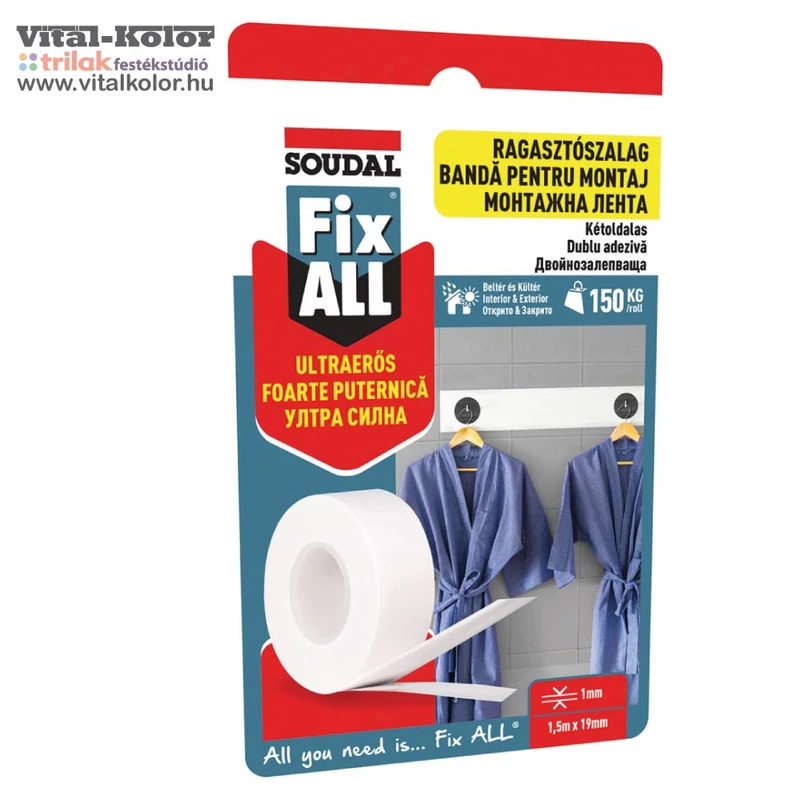 Soudal Fix All ultraerős kétoldalú ragasztószalag 1,5m