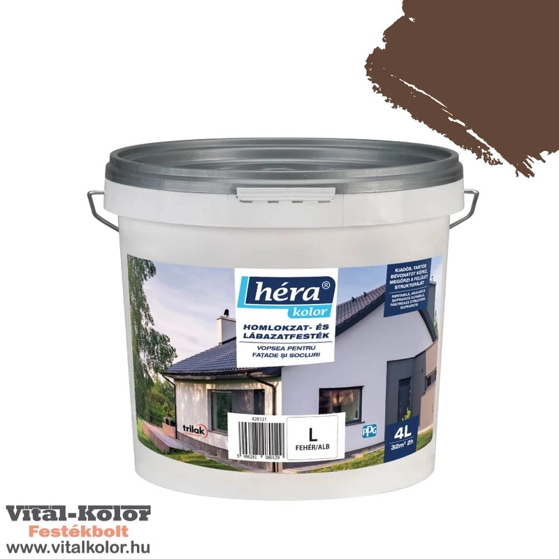 Héra lábazatfesték sötétbarna 4l