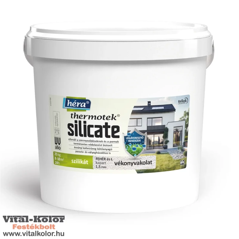 Héra szilikát vékonyvakolat kapart 1,5mm fehér 25kg