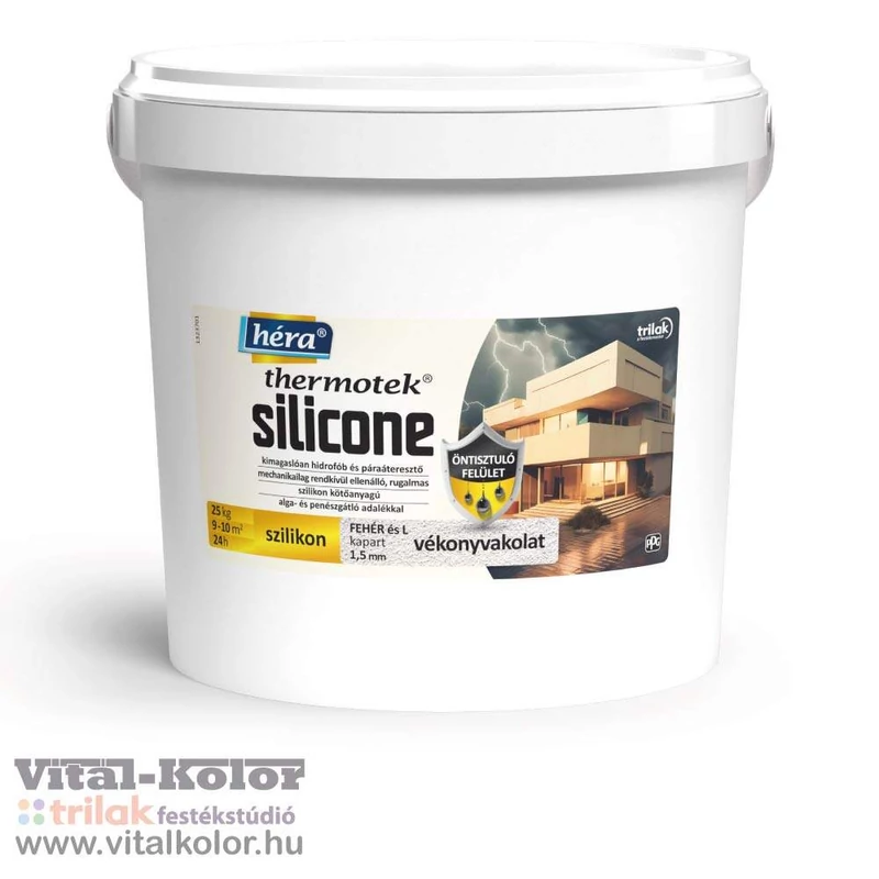 héra thermotek szilikon vékonyvakolat kapart 1,5mm fehér 25kg
