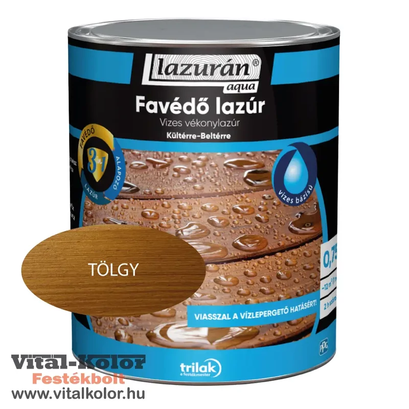 Lazurán Aqua 3in1 vékonylazúr északi tölgy 0.75l