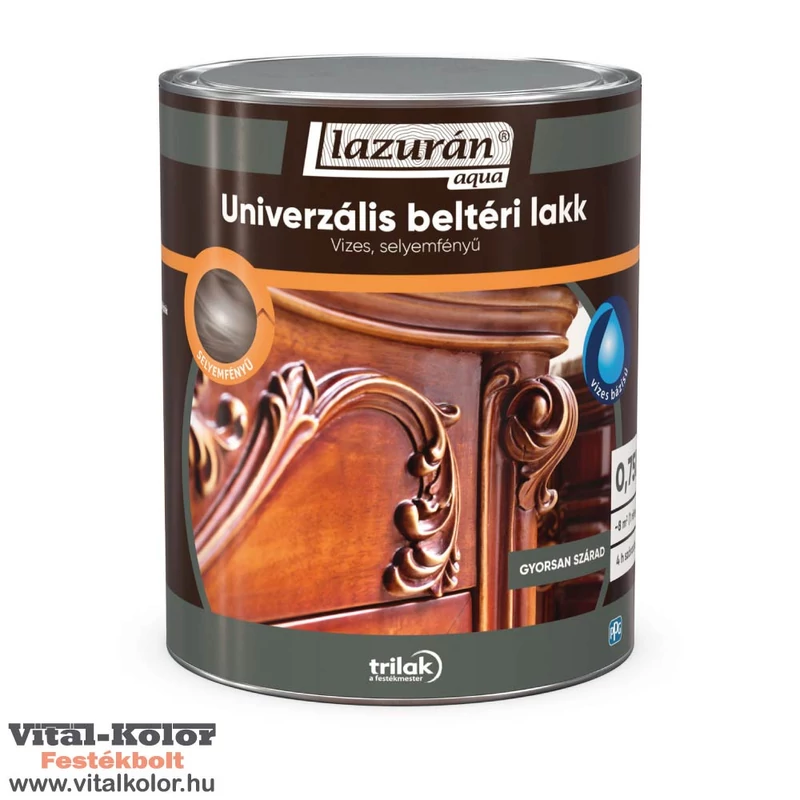 Lazurán Aqua Univerzális beltéri lakk selyemfényű 0.75l