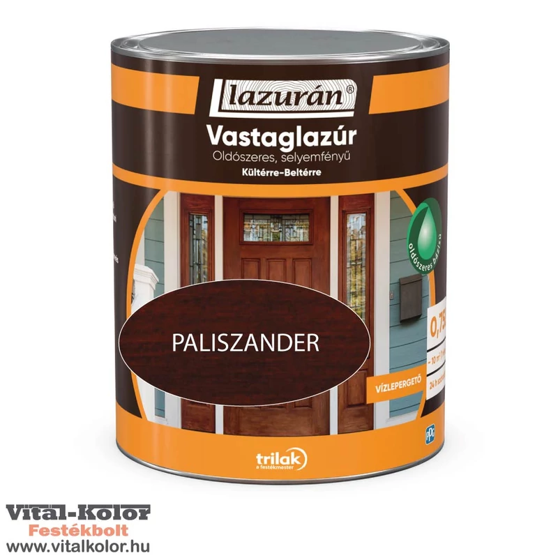 Lazurán oldószeres vastaglazúr paliszander 0.75l