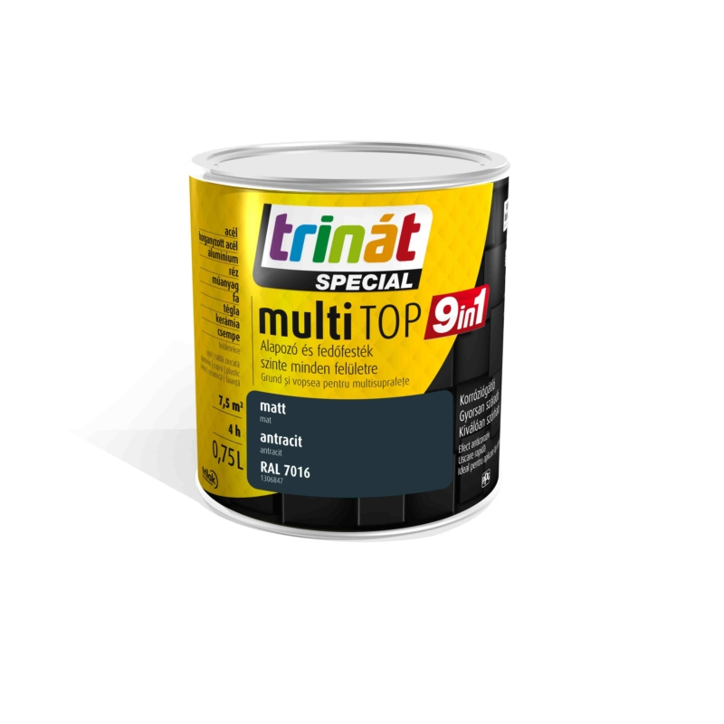 Trinát special multitop 9in1 univerzális, szinte mindent felületre alkalmas 0,75 Literes antracit színű festék
